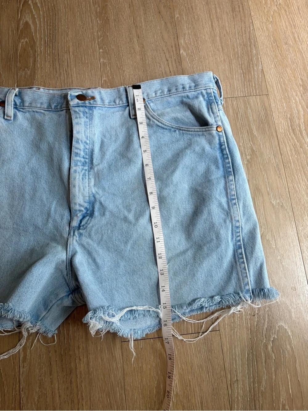 Wrangler Light Blue 100% Cotton Cutoff Denim Shorts